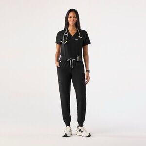 Figs Black Scrub Set XS